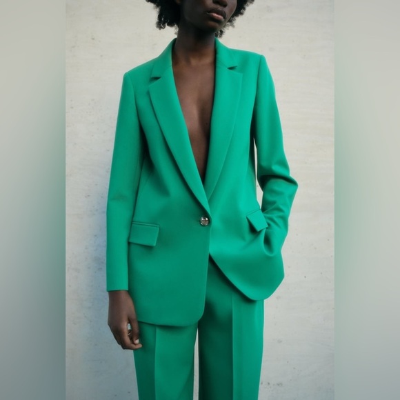 Zara Bright Green Tailored Blazer & Matching Trousers - Picture 10 of 11